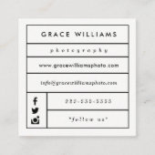 Modern Trendy Photography Visitekaartjes (Voorkant)