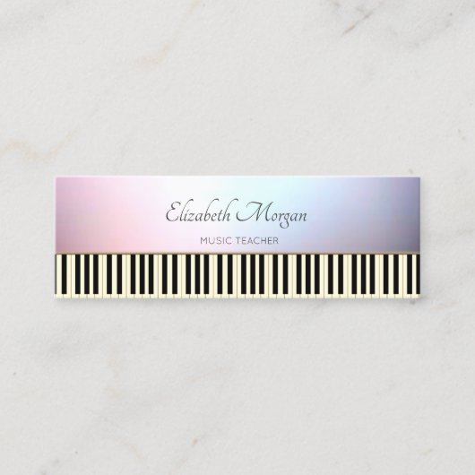 Modern, Trendy, Piano Keys, Music Teacher Mini Visitekaartje (Voorkant)