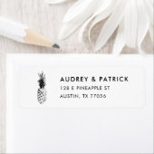 Modern Trendy Pineapple Return Address Etiket (Insitu)