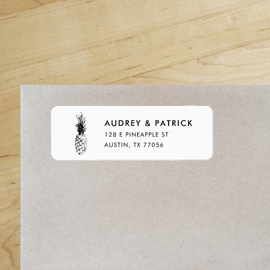 Modern Trendy Pineapple Return Address Etiket
