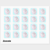 Modern Trendy Pink Cotton Snoep Wedding Favor Bag Vierkante Sticker (Vel)