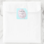 Modern Trendy Pink Cotton Snoep Wedding Favor Bag Vierkante Sticker (Tas)