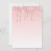 Modern Trendy Pink FAUX vloeibaar glitter Bedankkaart (Achterkant)