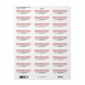 Modern Trendy Pink Glitter & Gold Wedding Ring Etiket (Full Sheet)