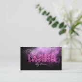 Modern Trendy Pink Neon Lashes Beauty Business Aut Visitekaartje (Staand voorkant)