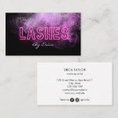 Modern Trendy Pink Neon Lashes Beauty Business Aut Visitekaartje (Voorkant / Achterkant)