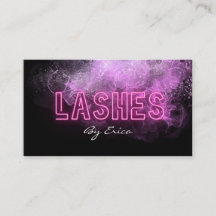 Modern Trendy Pink Neon Lashes Beauty Business Aut