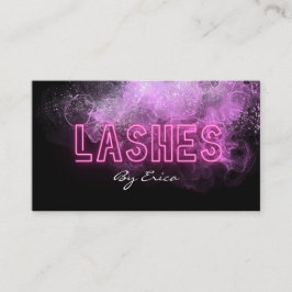 Modern Trendy Pink Neon Lashes Beauty Business Aut Visitekaartje