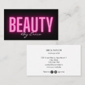 Modern Trendy Pink Neon Lashes Beauty Makeup Busin Visitekaartje (Voorkant / Achterkant)