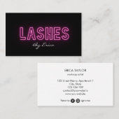 Modern Trendy Pink Neon Lashes Beauty Visitekaartje (Voorkant / Achterkant)