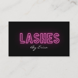 Modern Trendy Pink Neon Lashes Beauty Visitekaartje