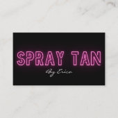 Modern Trendy Pink Neon Spray Tan Tanning Visitekaartje (Voorkant)