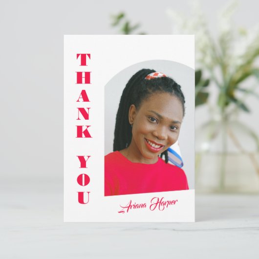 Modern Trendy Pink Script Graduation (Staand voorkant)