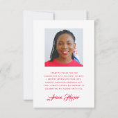 Modern Trendy Pink Script Graduation (Achterkant)