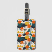 Modern Trendy Preppy Chic Apricot and Leaves Bagagelabel (Voorkant (verticaal))