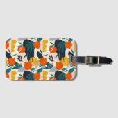 Modern Trendy Preppy Chic Apricot and Leaves Bagagelabel (Voorkant (horizontaal))