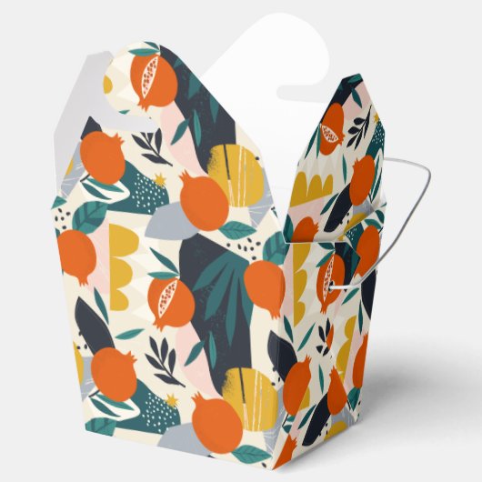 Modern Trendy Preppy Chic Apricot and Leaves Bedankdoosjes (Geopend)