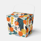 Modern Trendy Preppy Chic Apricot and Leaves Bedankdoosjes (Voorkant Zijde)