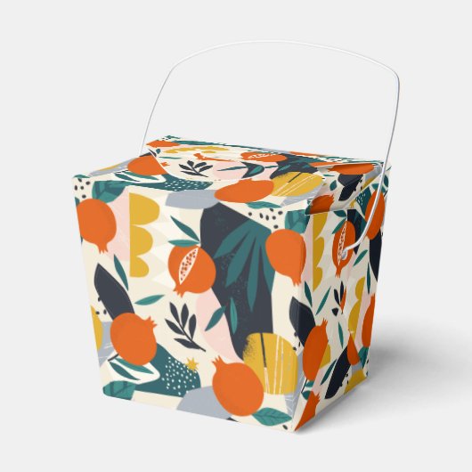 Modern Trendy Preppy Chic Apricot and Leaves Bedankdoosjes (Voorkant Zijde)