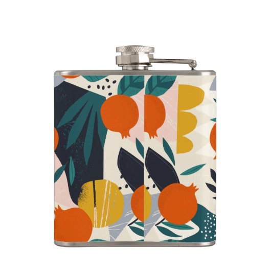 Modern Trendy Preppy Chic Apricot and Leaves Heupfles (Achterkant)