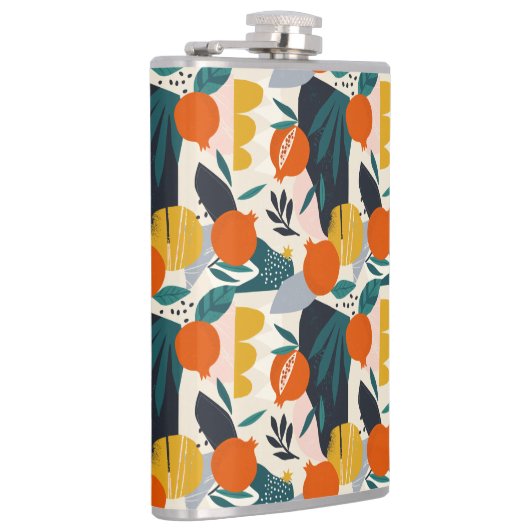 Modern Trendy Preppy Chic Apricot and Leaves Heupfles (Rechts)