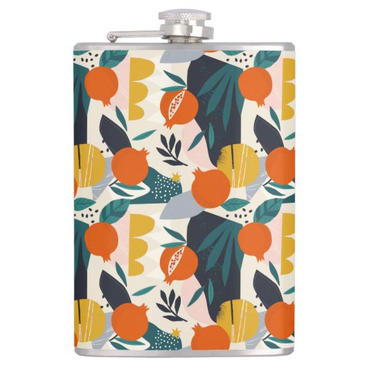Modern Trendy Preppy Chic Apricot and Leaves Heupfles (Voorkant)