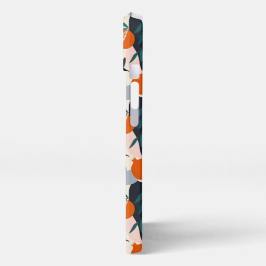 Modern Trendy Preppy Chic Apricot and Leaves iPhone Hoesje (Linkerkant)