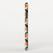 Modern Trendy Preppy Chic Apricot and Leaves iPhone Hoesje (Rechterkant)