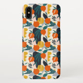Modern Trendy Preppy Chic Apricot and Leaves iPhone Hoesje (Achterkant)