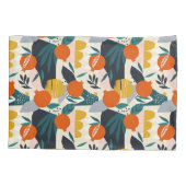 Modern Trendy Preppy Chic Apricot and Leaves Kussensloop (Achterkant)