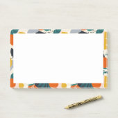 Modern Trendy Preppy Chic Apricot and Leaves Post-it® Notes (Op bureau)
