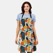 Modern Trendy Preppy Chic Apricot and Leaves Schort (Gedragen)