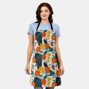 Modern Trendy Preppy Chic Apricot and Leaves Schort