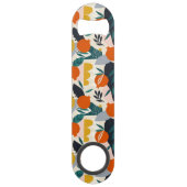 Modern Trendy Preppy Chic Apricot and Leaves Speed Flessenopener (Achterkant)