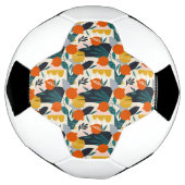 Modern Trendy Preppy Chic Apricot and Leaves Voetbal (Gedraaid)