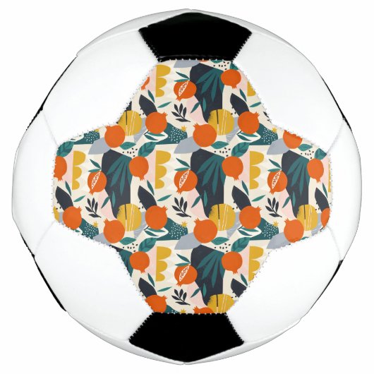 Modern Trendy Preppy Chic Apricot and Leaves Voetbal (Voorkant)