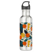 Modern Trendy Preppy Chic Apricot and Leaves Waterfles (Voorkant)