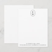 Modern Trendy Professional Corporate Monogram Notitiekaartje (Voorkant / Achterkant)