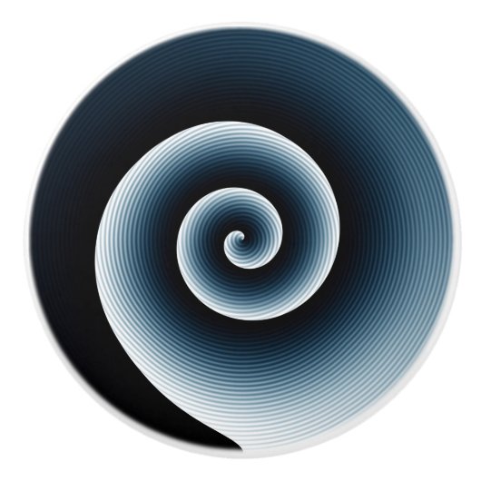 Modern Trendy Prussian Blue Spiral Pattern Keramische Knop (Voorkant)