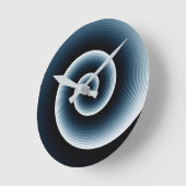 Modern Trendy Prussian Blue Spiral Pattern Ronde Klok (Hoek)