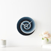 Modern Trendy Prussian Blue Spiral Pattern Ronde Klok (Huis)