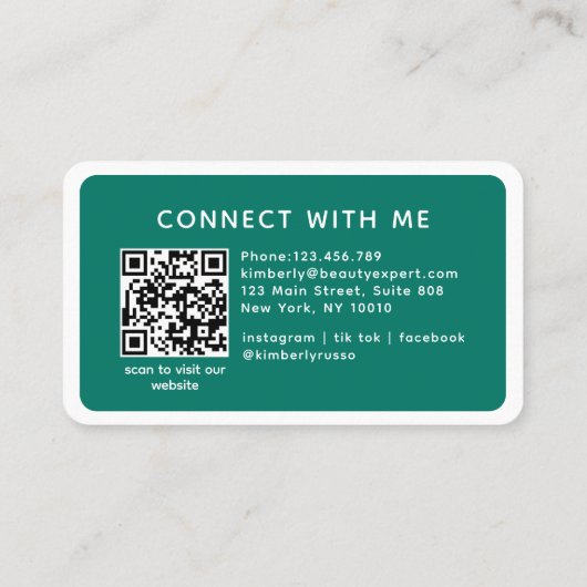 Modern, Trendy, QR Code, Salon Visitekaartje (Achterkant)