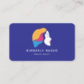 Modern, Trendy, QR-code, Salon, Vrouwen-Logo Busin Visitekaartje (Voorkant)