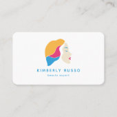 Modern, Trendy, QR-code, Salon, Vrouwen-Logo Visitekaartje (Voorkant)