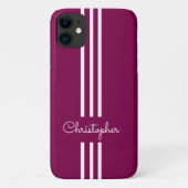 Modern Trendy Racing Stripes monogrammed Case-Mate iPhone Case (Achterkant)