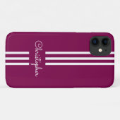 Modern Trendy Racing Stripes monogrammed Case-Mate iPhone Case (Achterkant (horizontaal))