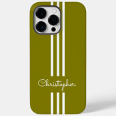 Modern Trendy Racing Stripes monogrammed Case-Mate iPhone Case (Achterkant)