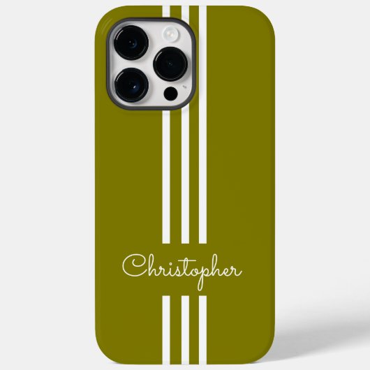 Modern Trendy Racing Stripes monogrammed Case-Mate iPhone Case (Achterkant)