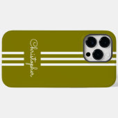 Modern Trendy Racing Stripes monogrammed Case-Mate iPhone Case (Achterkant (horizontaal))