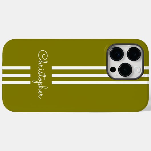 Modern Trendy Racing Stripes monogrammed Case-Mate iPhone Case (Achterkant (horizontaal))